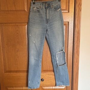 Distressed Blue Jeans